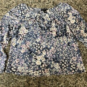 I.N. Studio Blue Floral Blouse